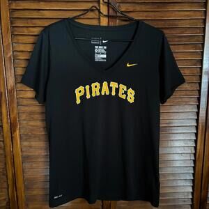 Nike Women's Pittsburgh Pirates T Shirt - V Neck Dri-Fit - Size XL Athletic Fit